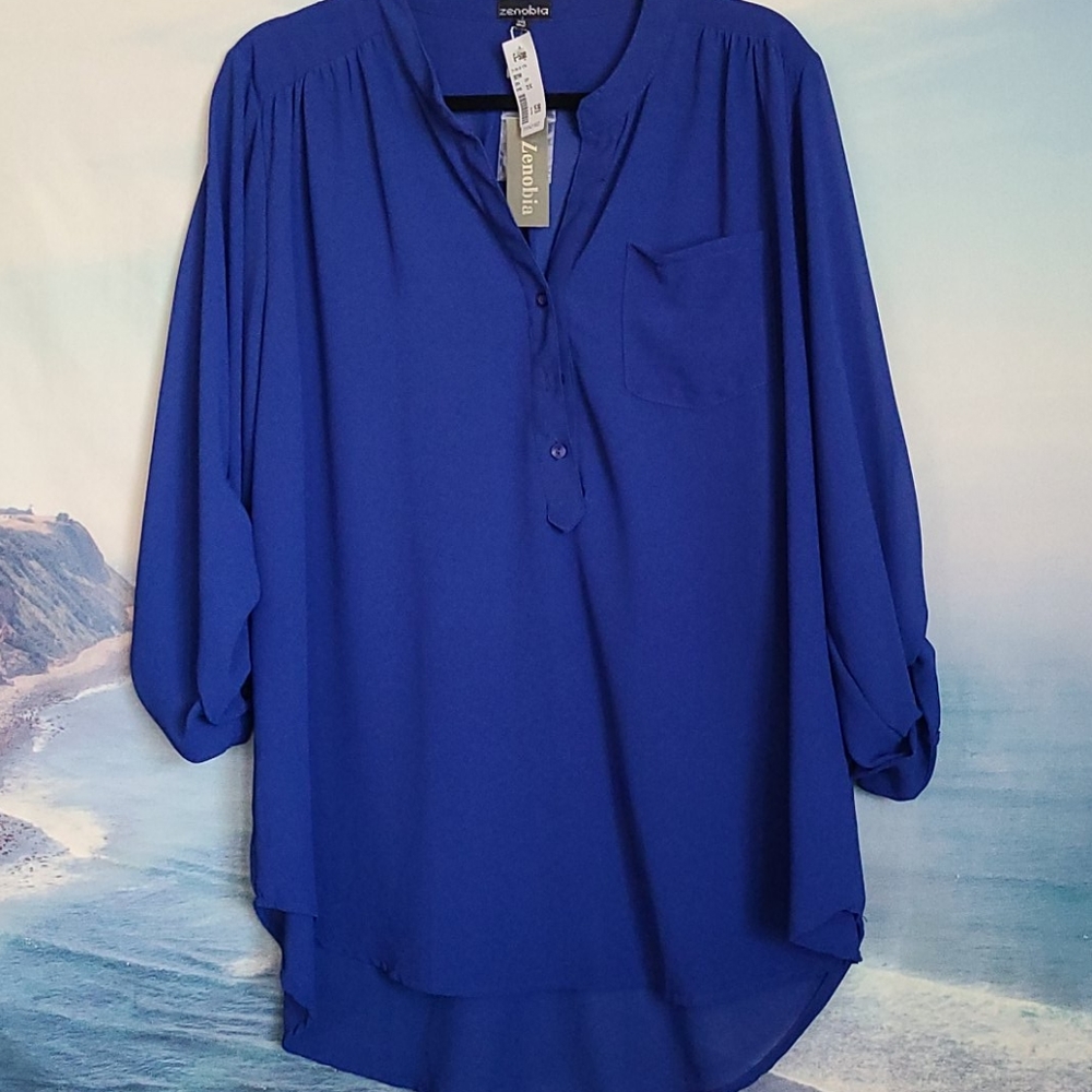 Women's Zenobia Blue Blouse Size 2XL